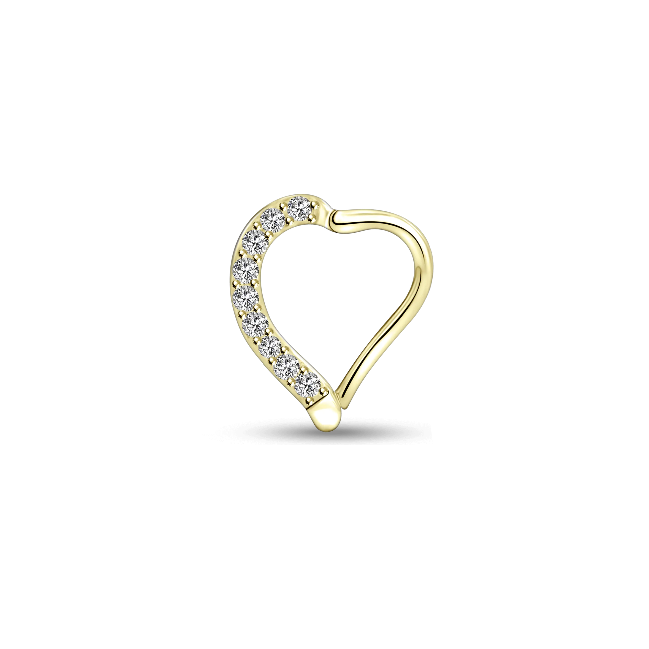 Piercing orecchio/naso cuore in oro