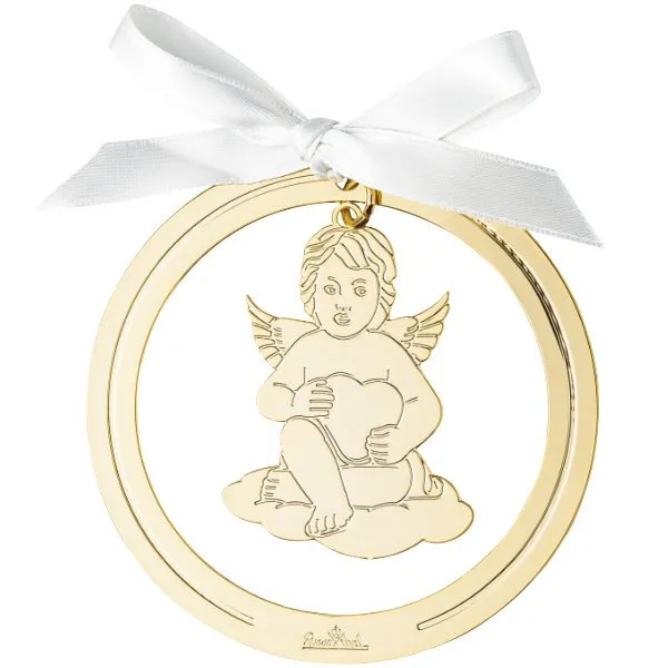 Rosenthal Anhänger Engel mit Herz Gold (8cm)