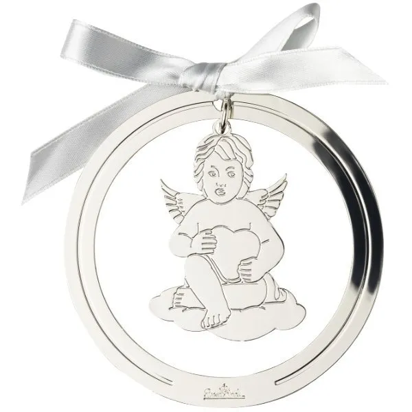 Rosenthal Anhänger Engel mit Herz Silber (8cm)