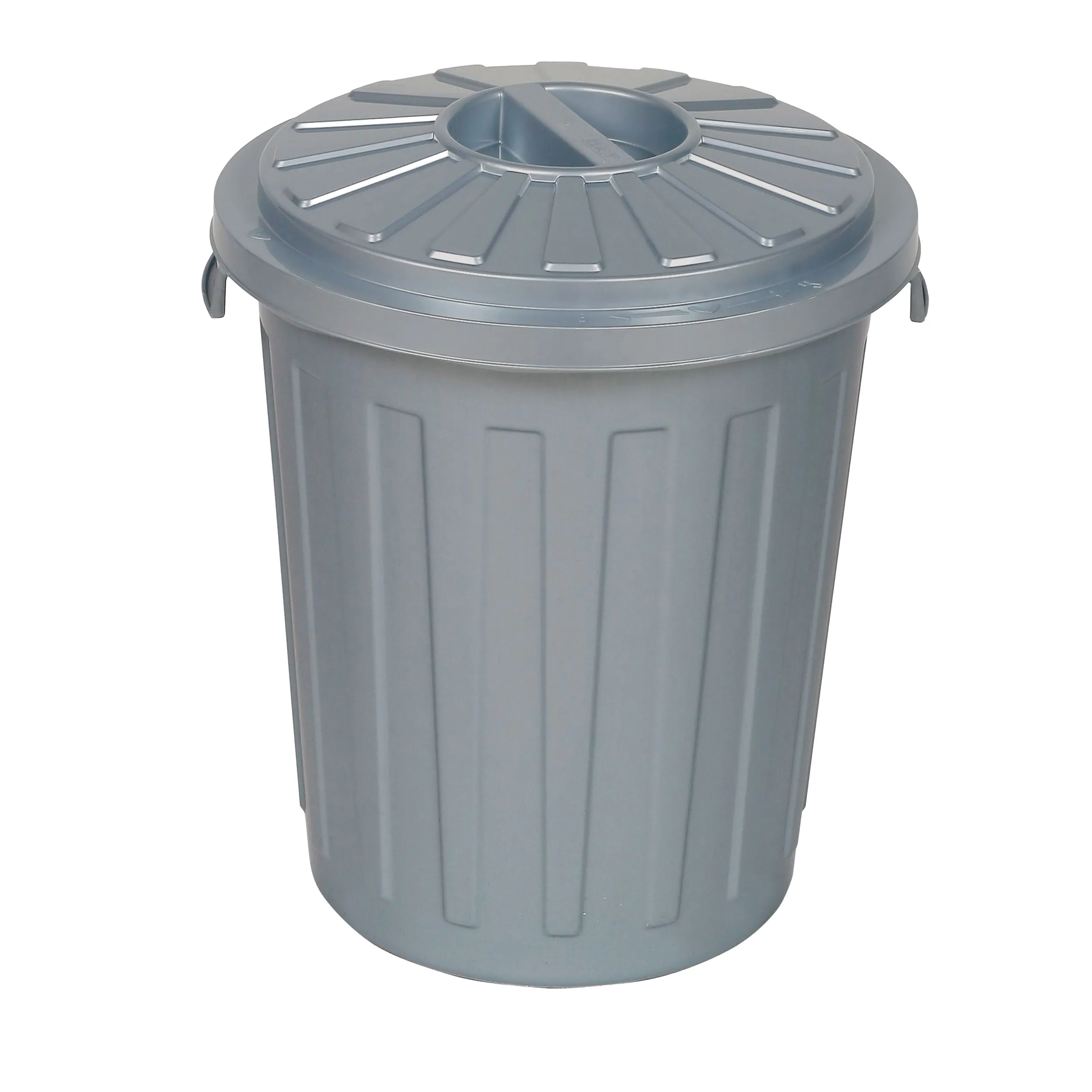 keeeper Maxi-Tonne Mats 23L – Silber Abfalltonne mit Deckel