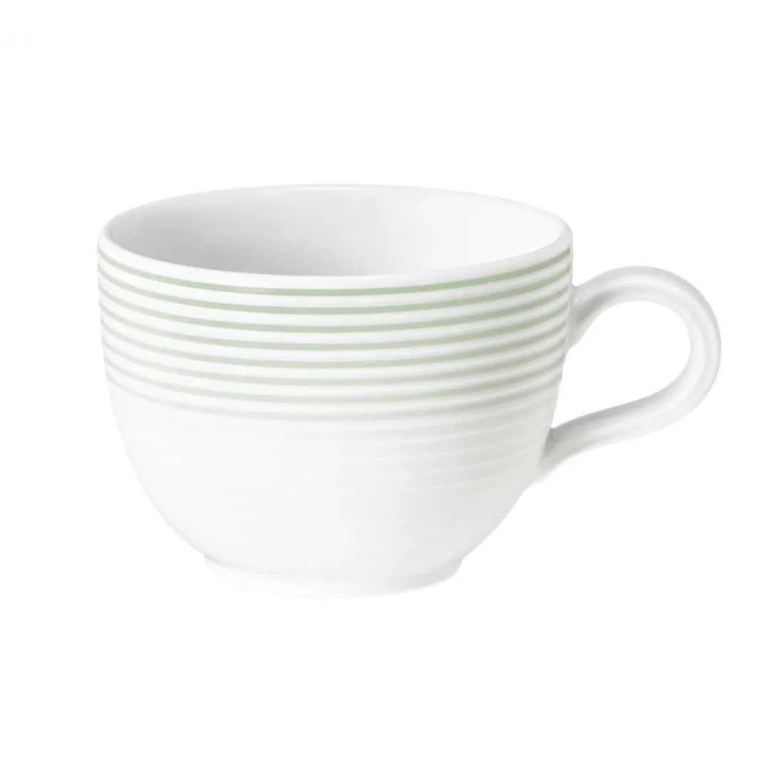 Kaffee Obertasse Blues salbeigrün rund mit Relief 6,4 cm hoch - 230 ml