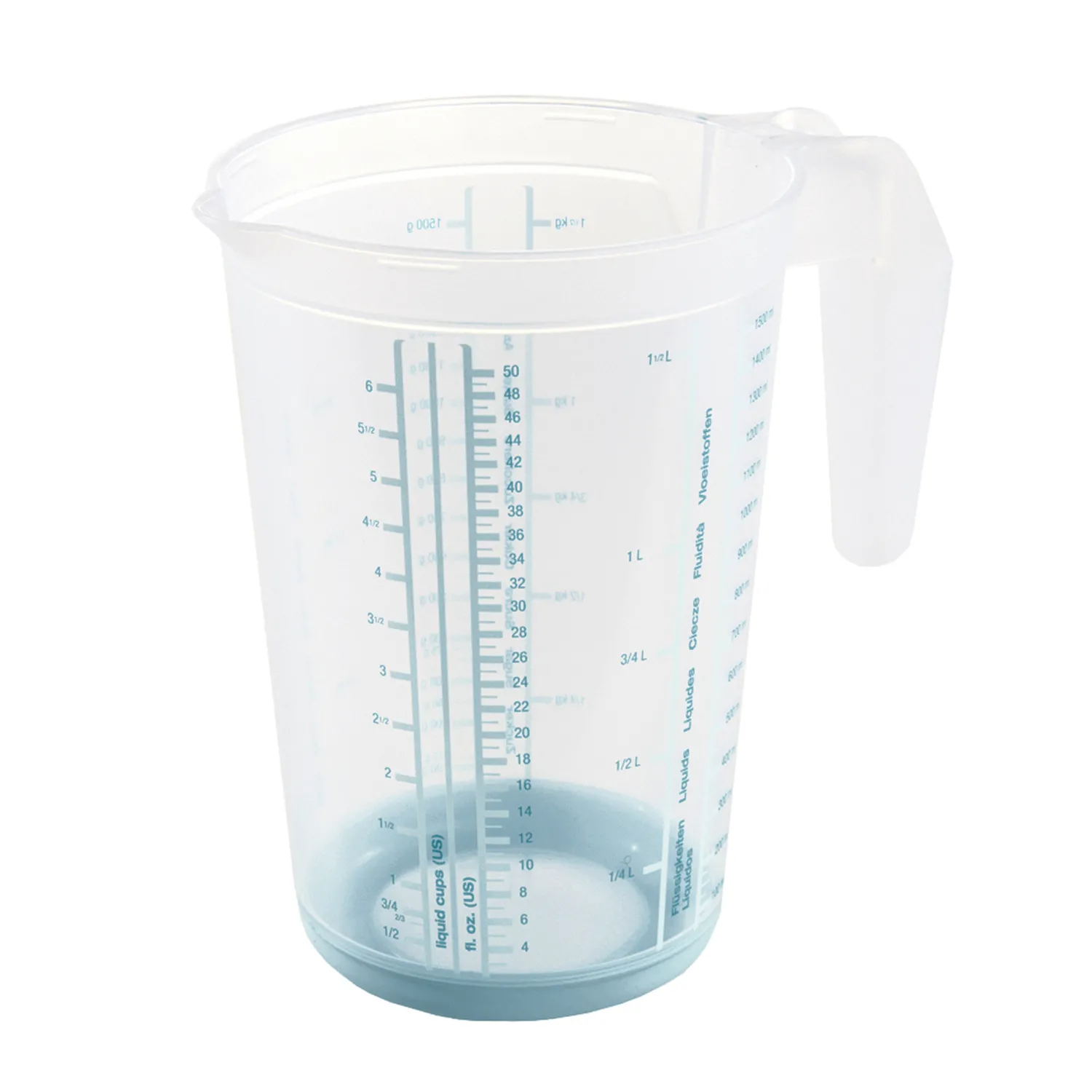 keeeper Messkanne Massimo 1.5L – Transparent/Blau mit Skalen