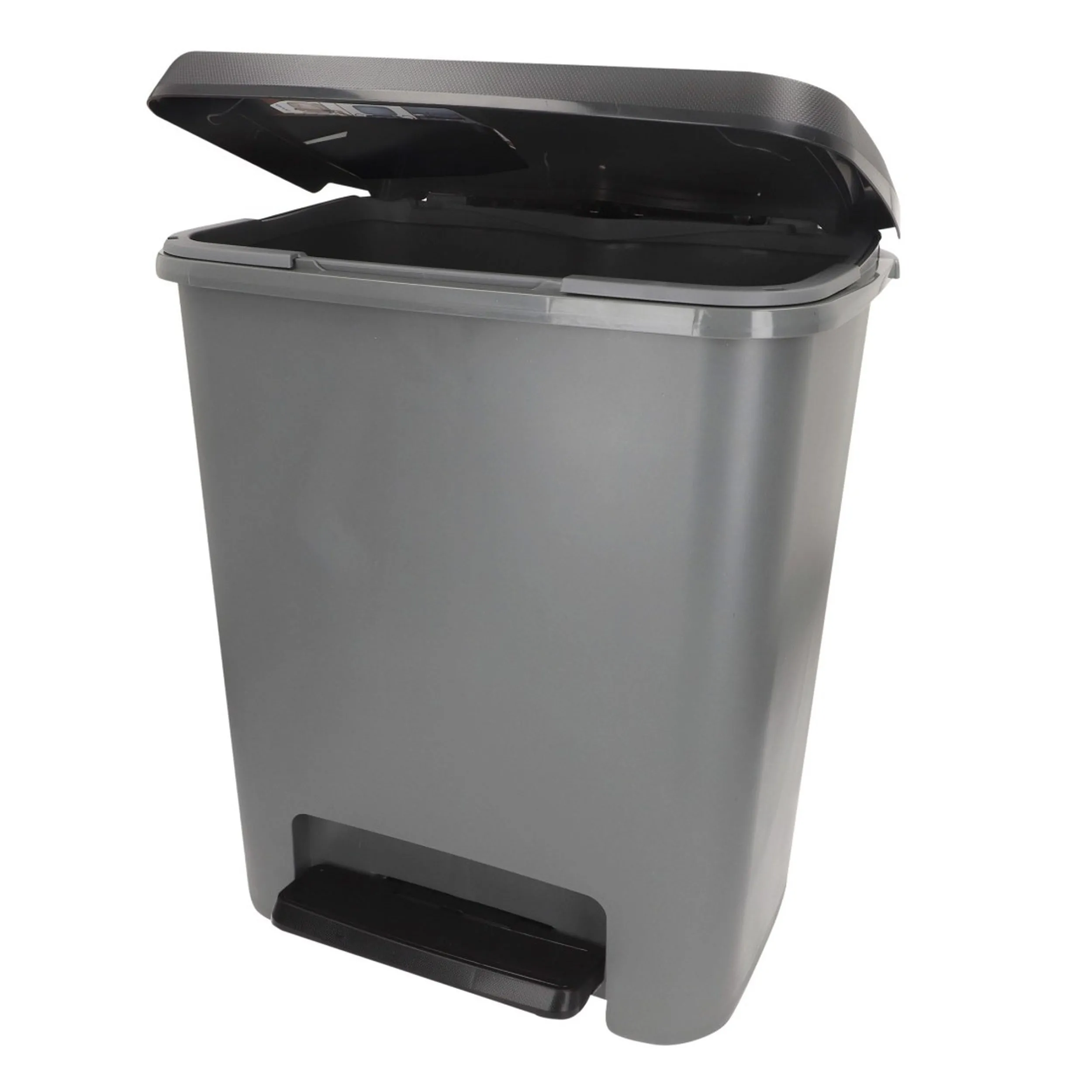 KIS Compatta Tret-Mülleimer 25L – Grau/Schwarz für Küche & Büro