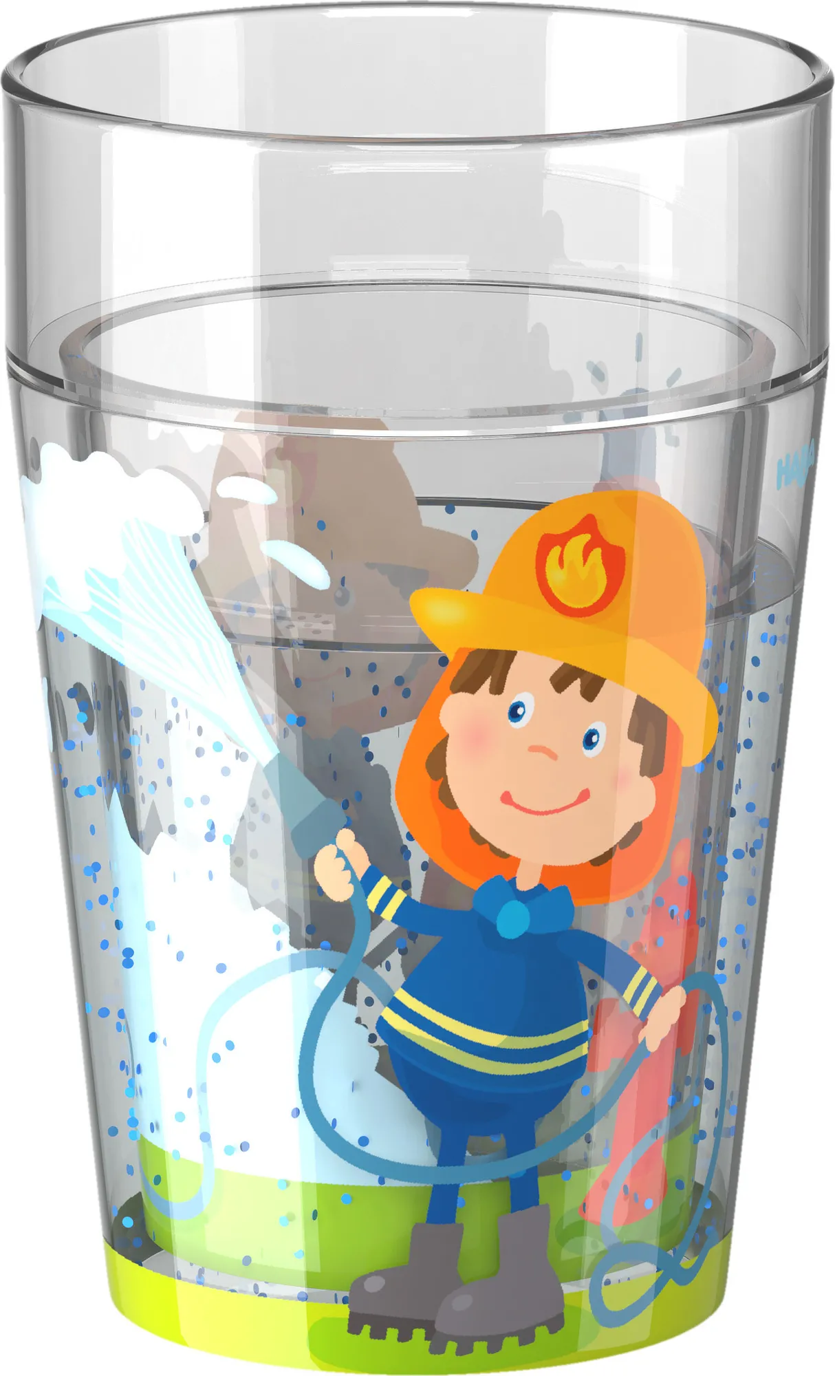 HABA Glitzerbecher Feuerwehr Doppelwandig Kunststoff