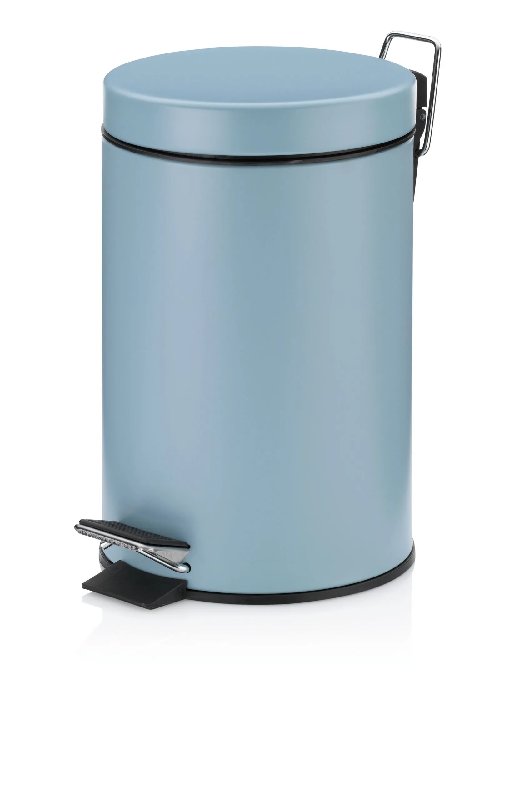 Kosmetikeimer rund Monaco matt 3L – Frostblauer Treteimer