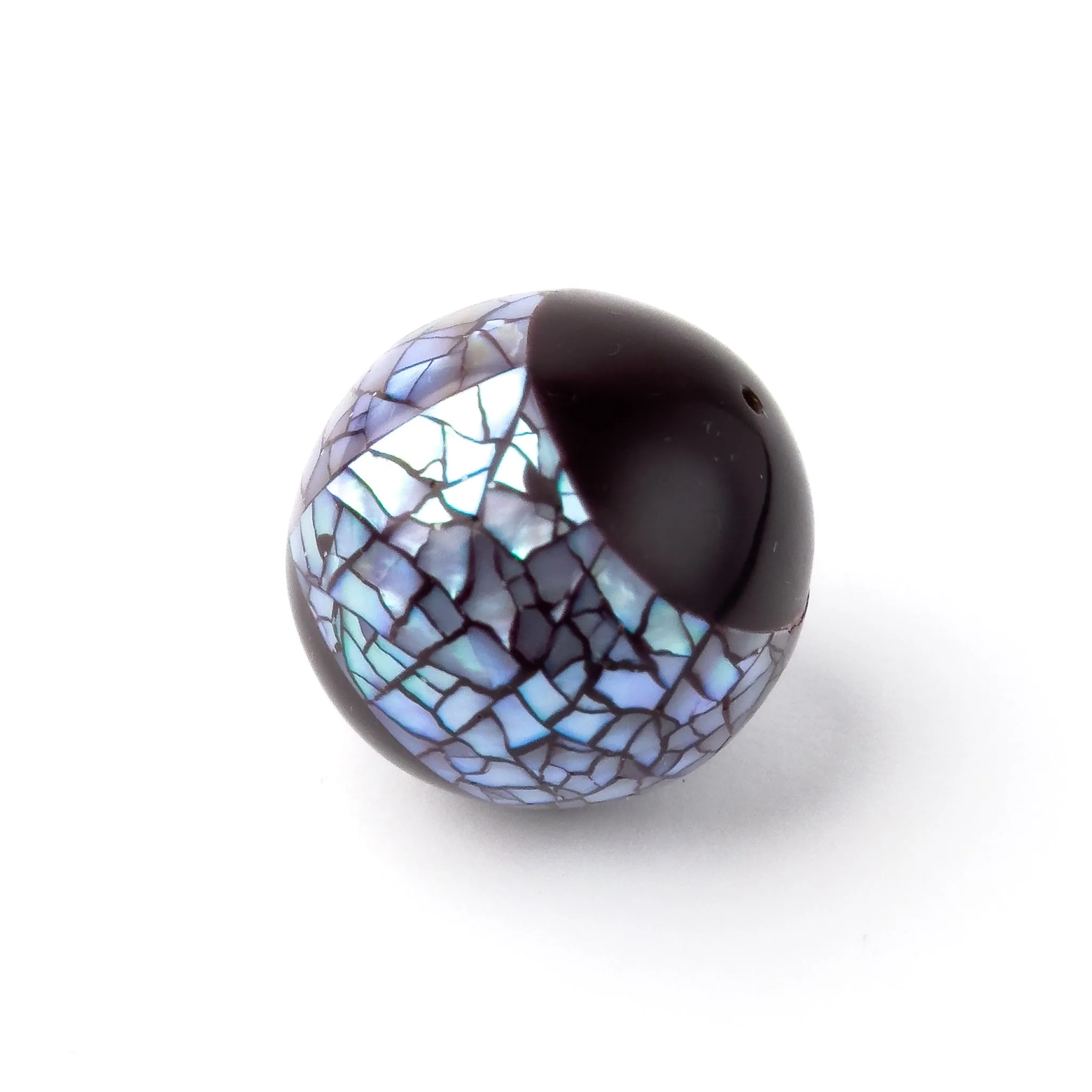 Perla Tondo Bordeaux Rosa Nera 30mm - Fiori di Mosaico