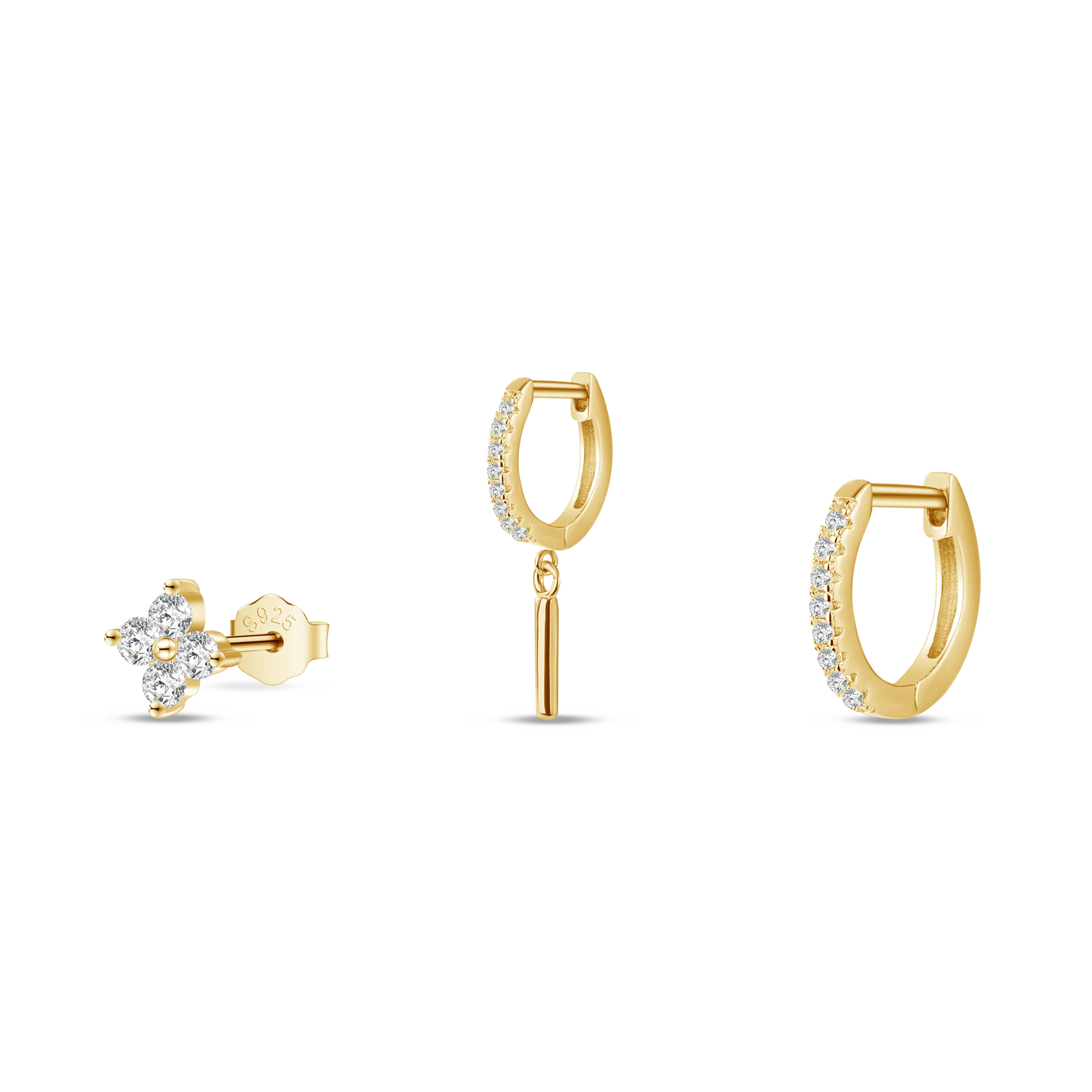 Set orecchini trinity in oro