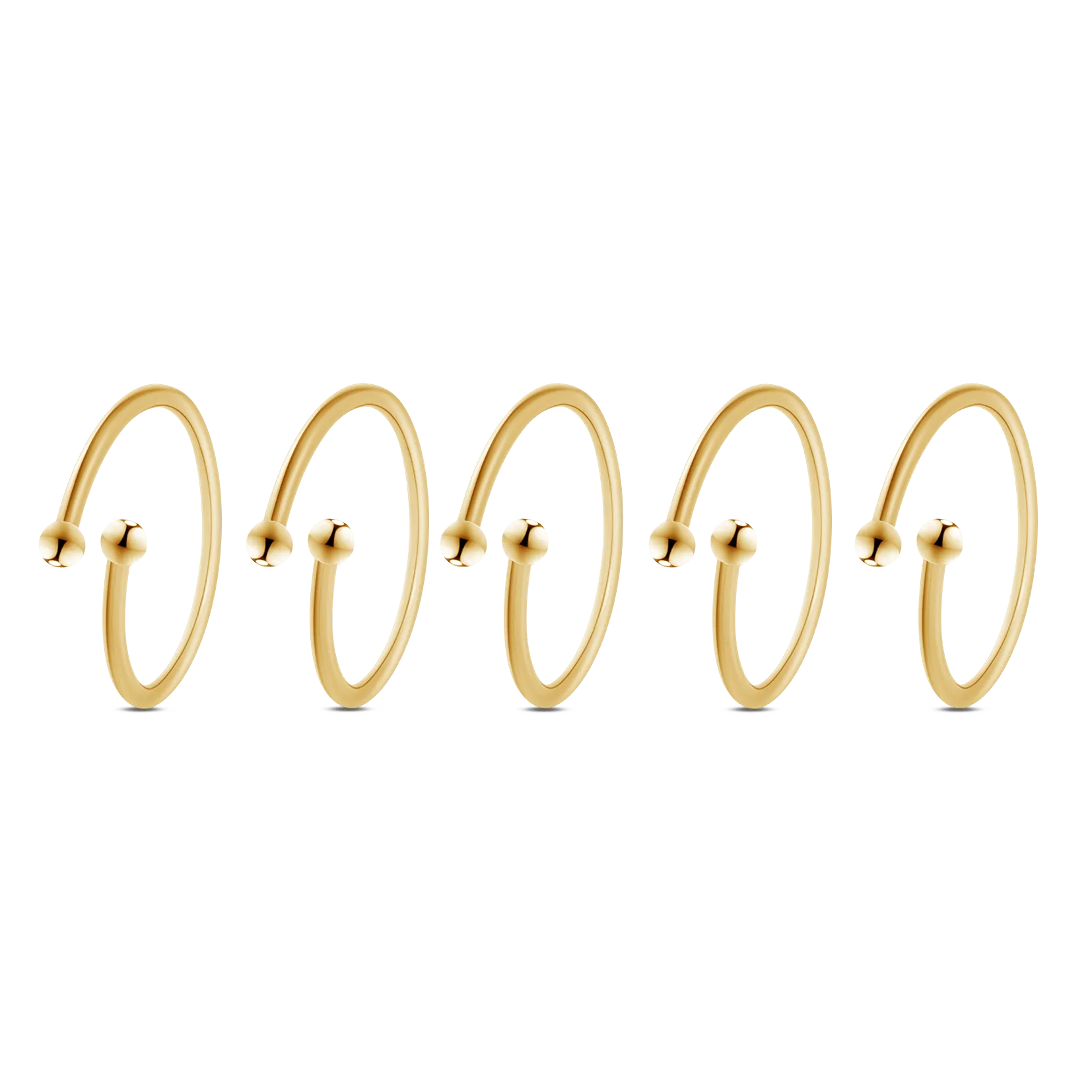 Set cinque ferma anelli in oro