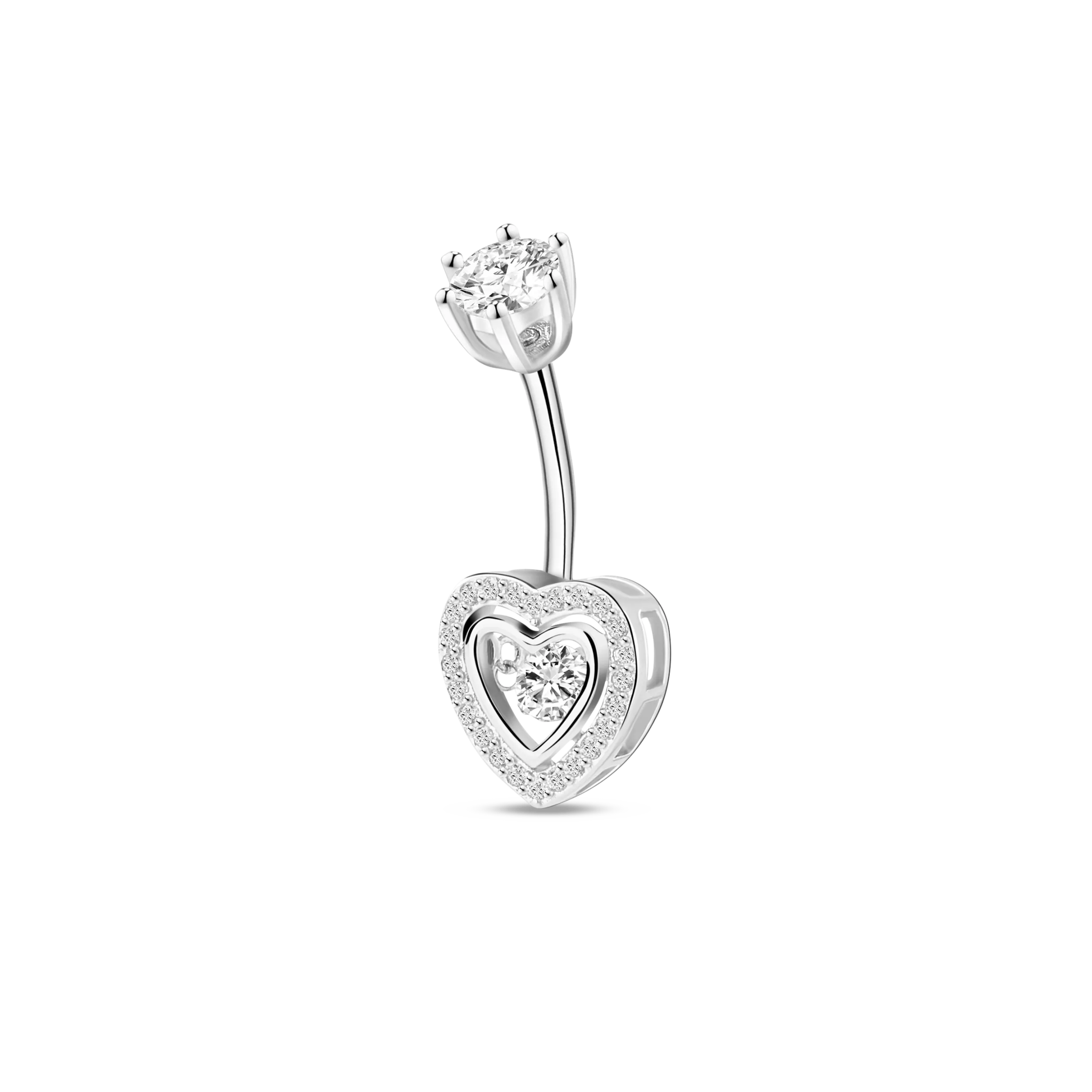 Piercing ombelico cuore eterno in argento