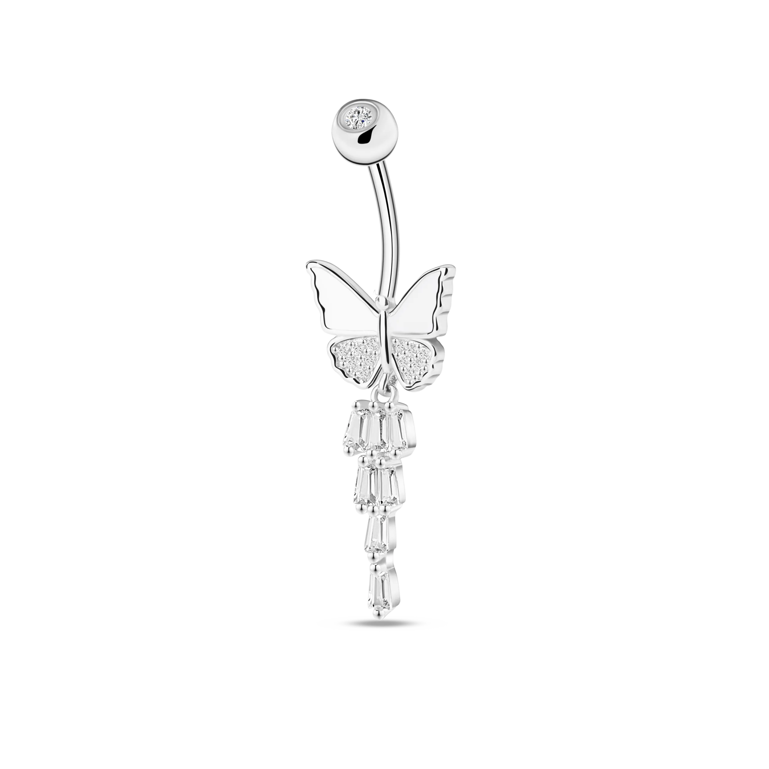 Piercing ombelico farfalla elegante in argento