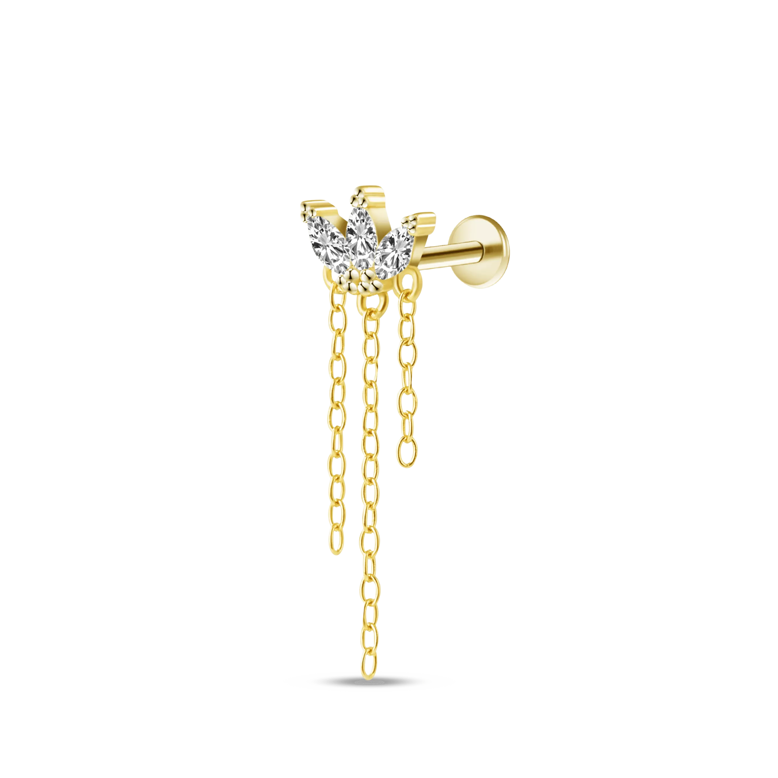 Piercing orecchio corona in oro