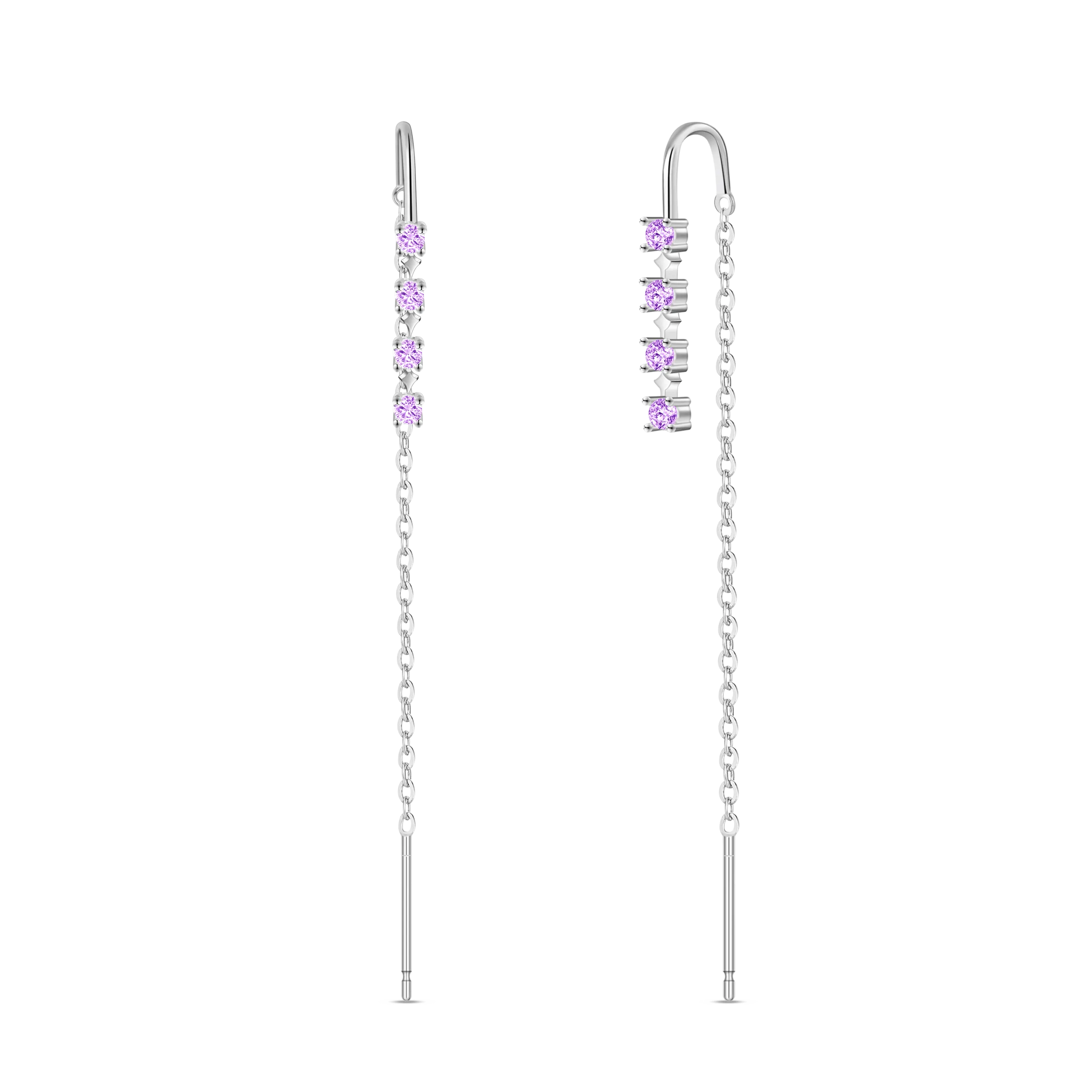 Saliscendi rombo viola in argento