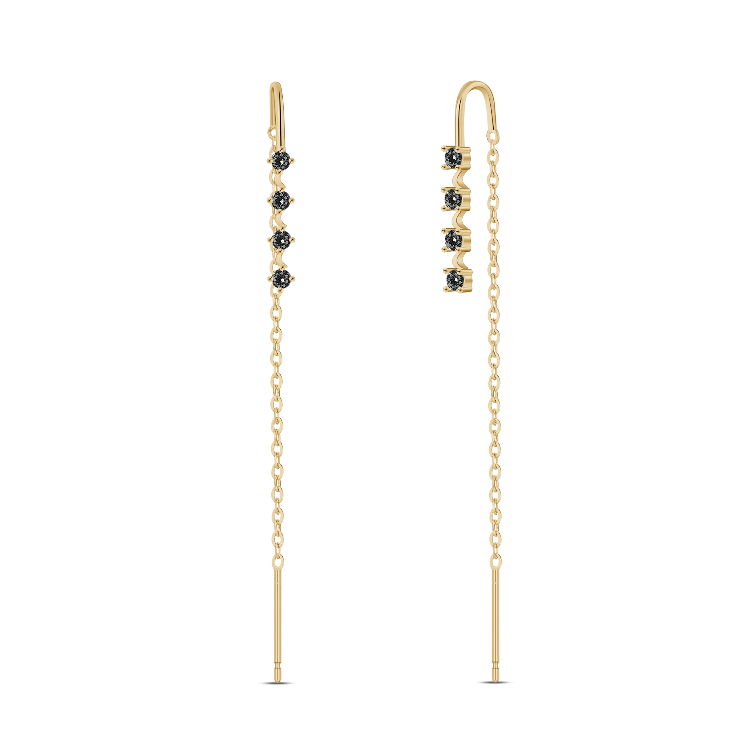 Saliscendi luna neri in oro