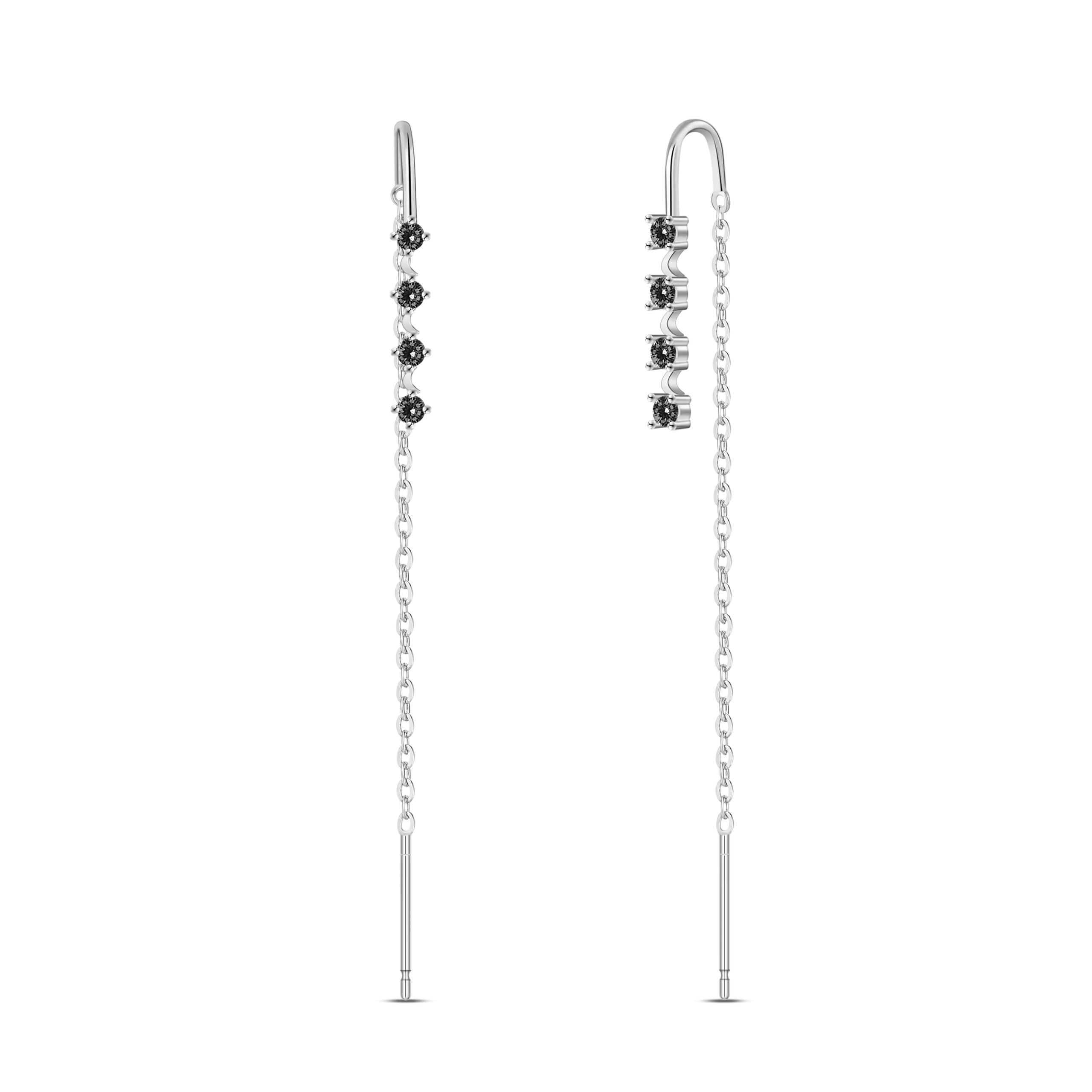 Saliscendi luna neri in argento