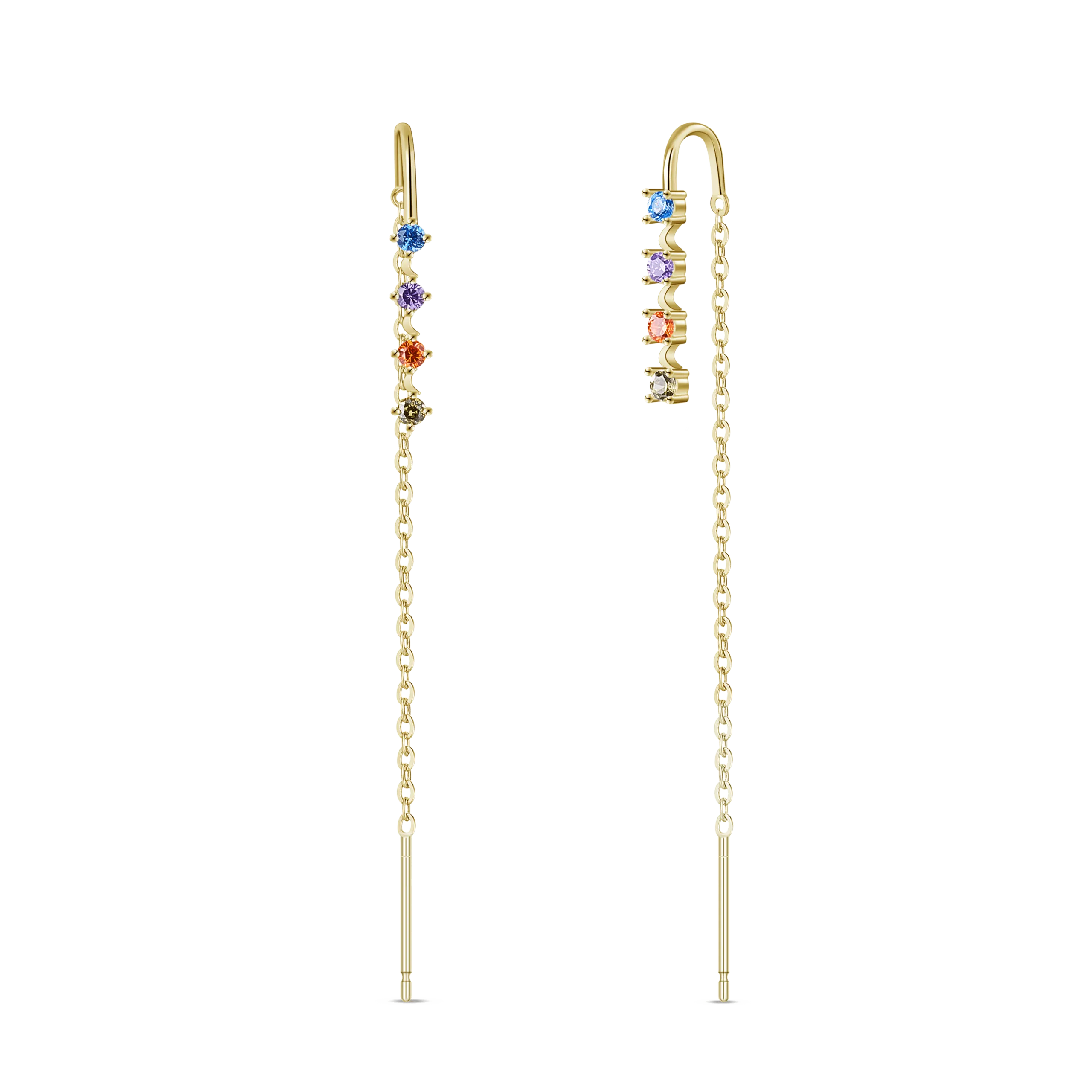 Saliscendi luna arcobaleno in oro