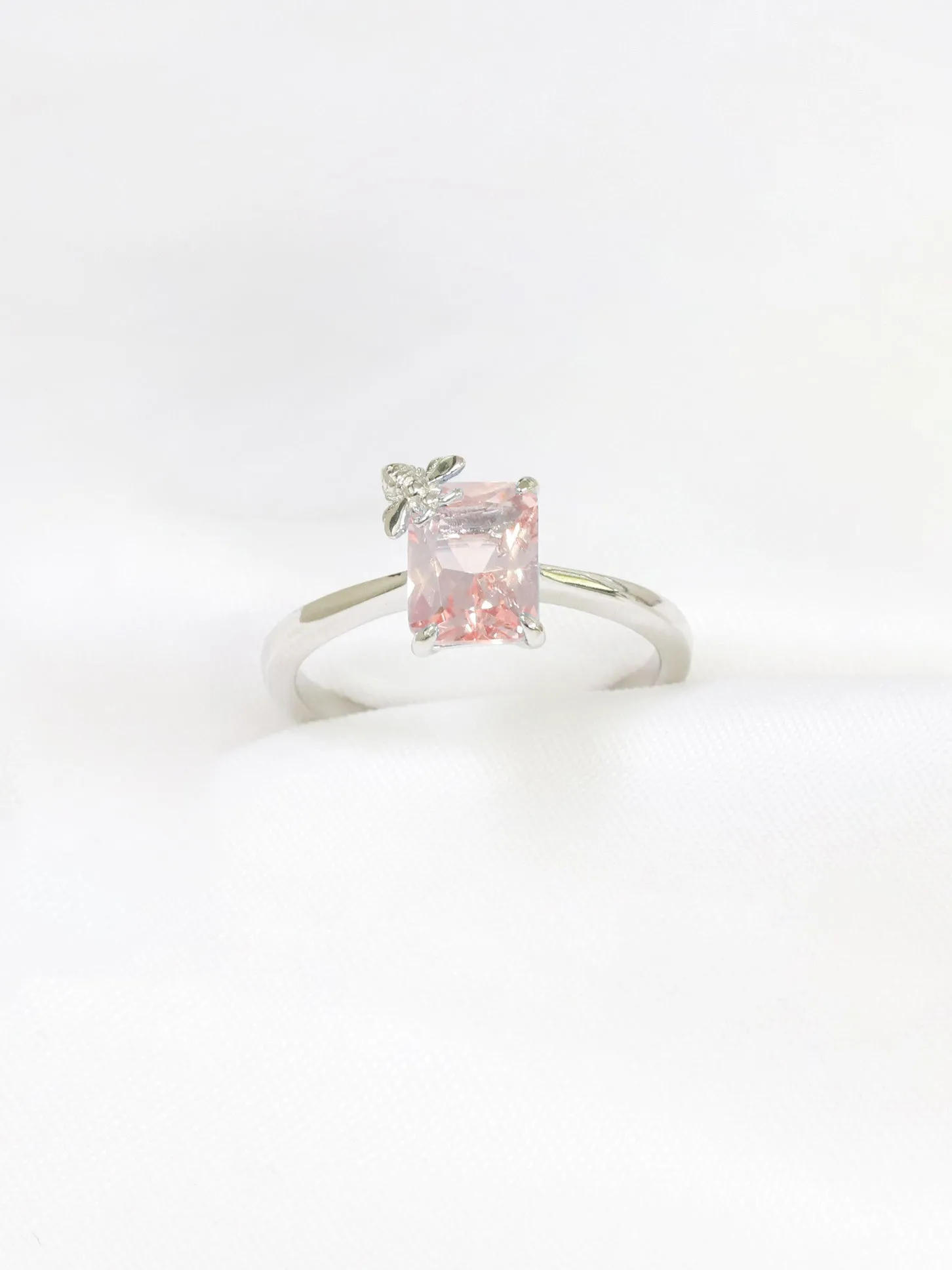 Anello Argento Morganite Ape