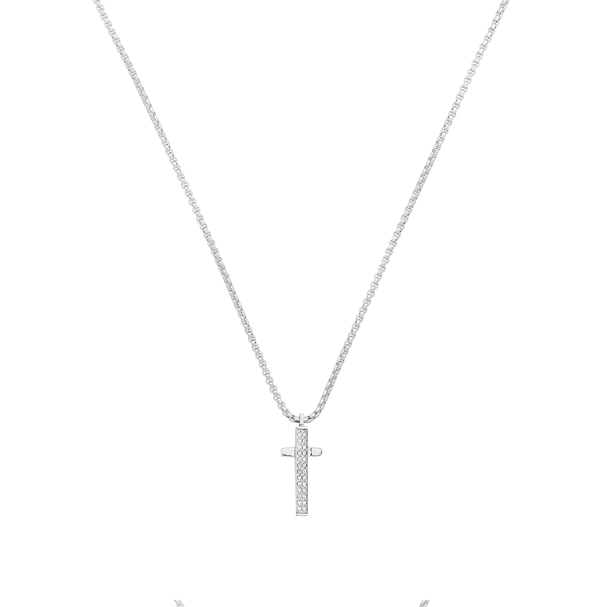 LIGHT ROW COLLANA CON PENDENTE IN ACCIAIO E CUBIC ZIRCONIA