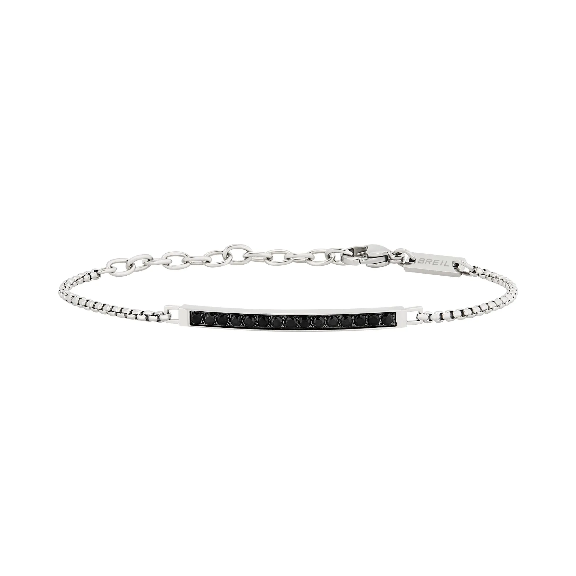 LIGHT ROW BRACCIALE IN ACCIAIO E CUBIC ZIRCONIA NERI