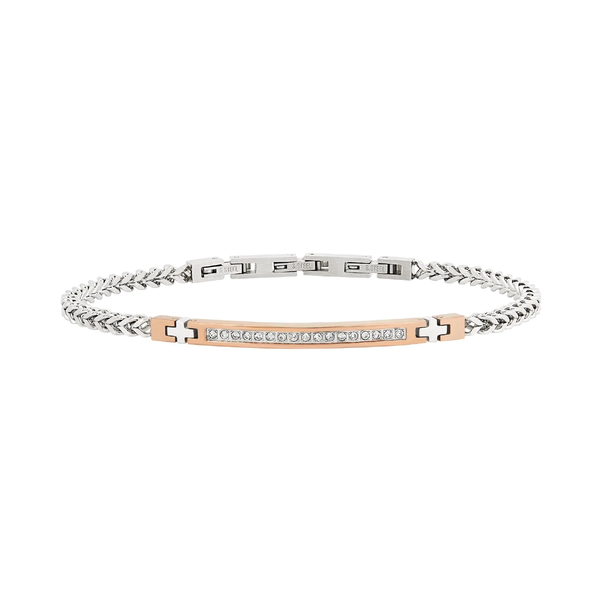 LIGHT ROW BRACCIALE IN ACCIAIO BICOLOR E CUBIC ZIRCONIA