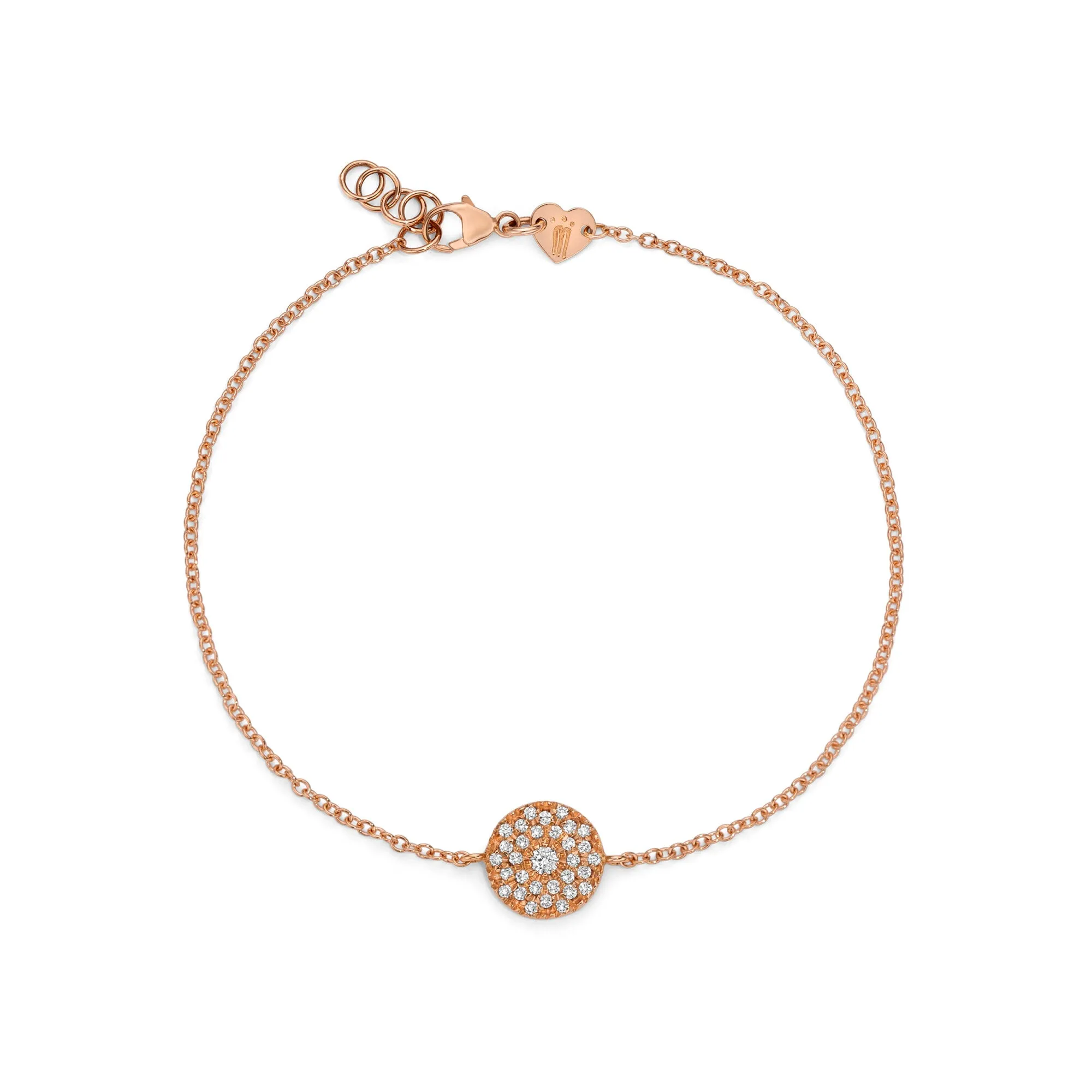 Bracciale a catena con pavé tondo e diamanti