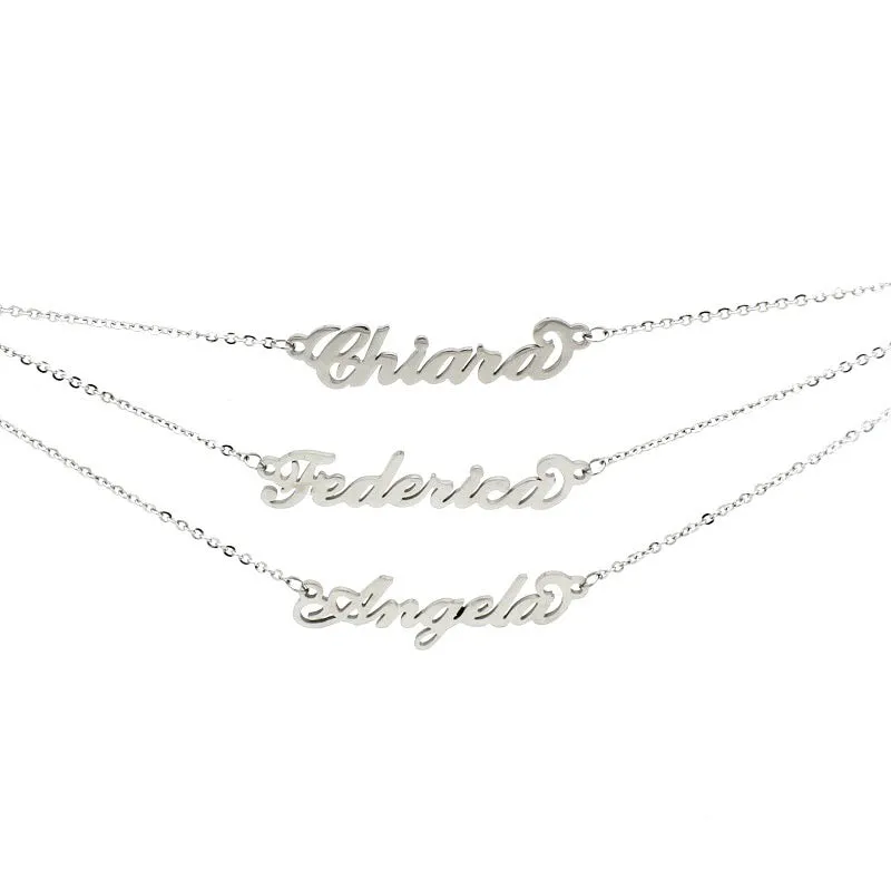 Collana in acciaio con il nome   A-G