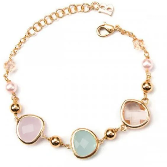 Bracciale placcato oro giallo con cristalli briolette