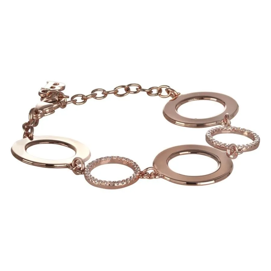 Bracciale modulare rosato con zirconi