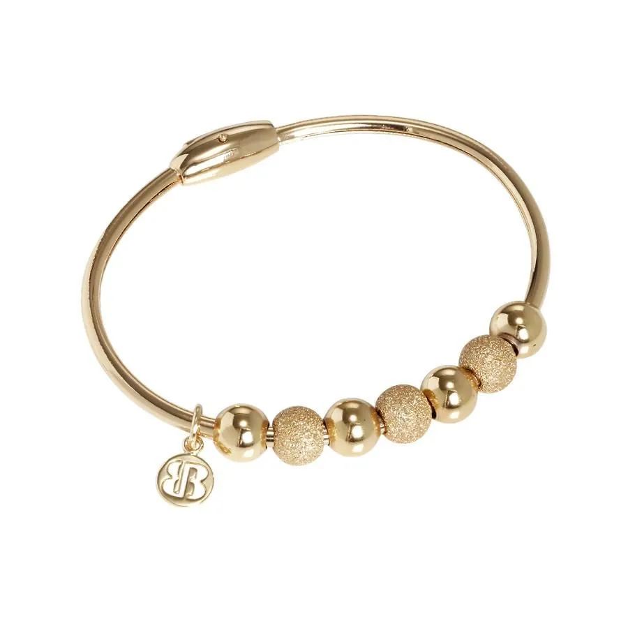 Bracciale placcato oro giallo con sfere lisce e puntinate