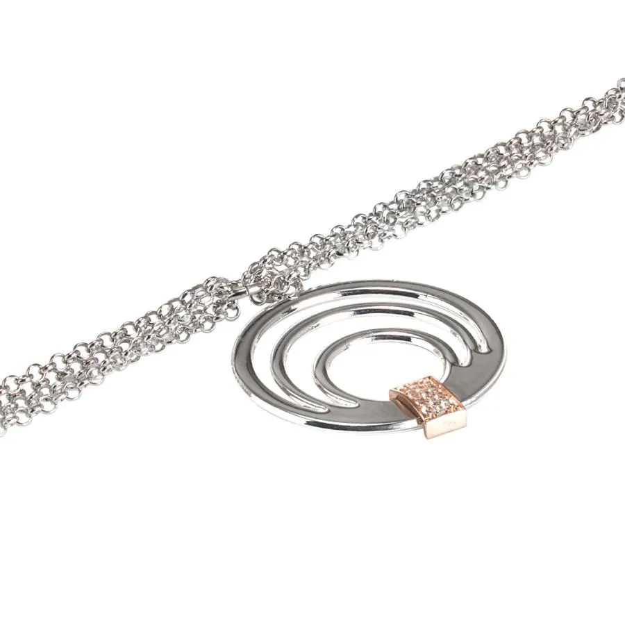 Bracciale multifilo con pendente centrale e zirconi