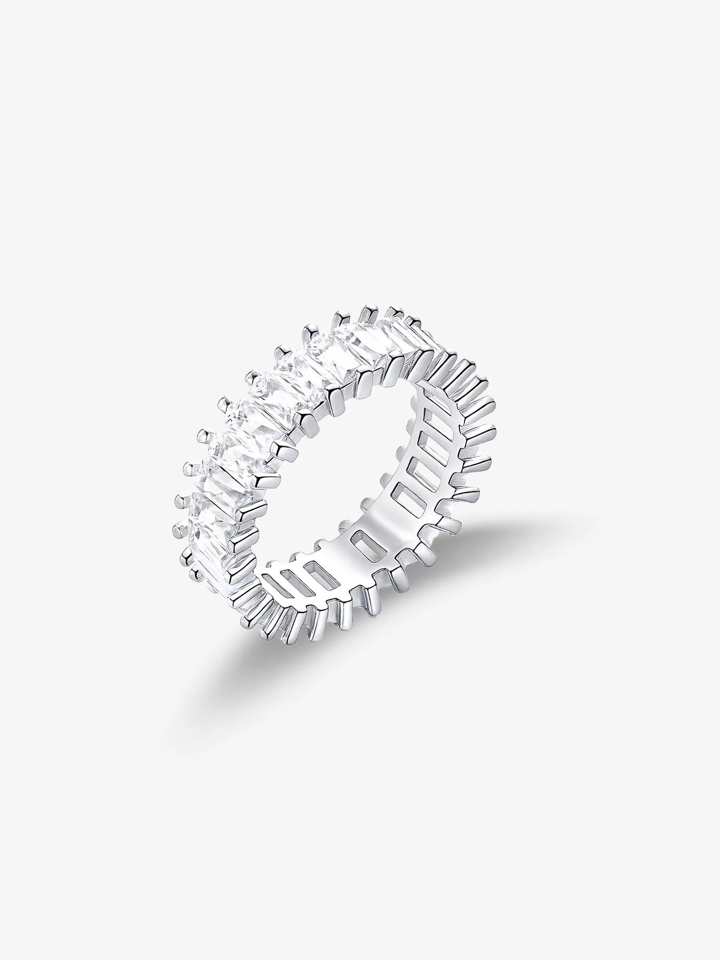 Anello Argento Eternity Baguette
