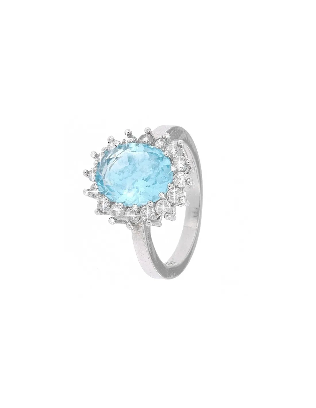 Anello Argento Rodiato Principessa Celeste 10x8