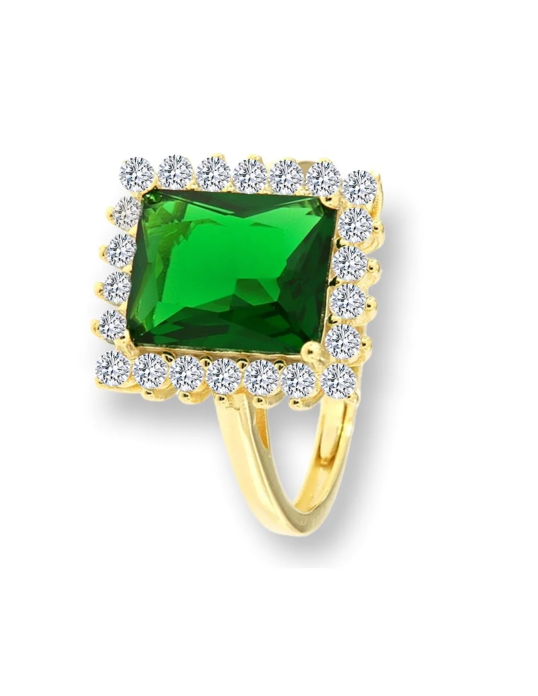 Anello Argento Rodiato Principessa Rettangolare