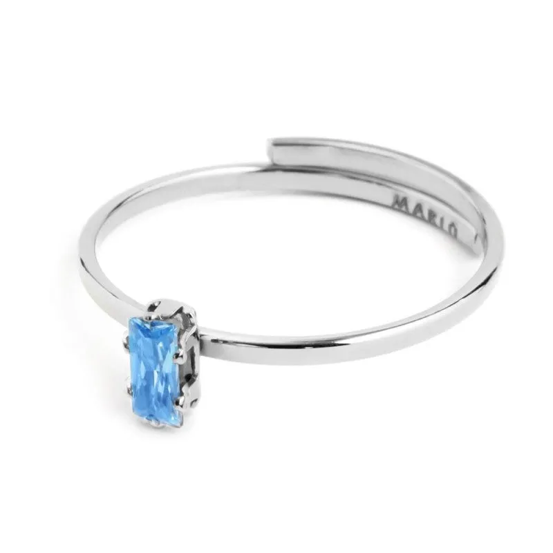 Anello Marlù donna Cristallo baguette acquamarina