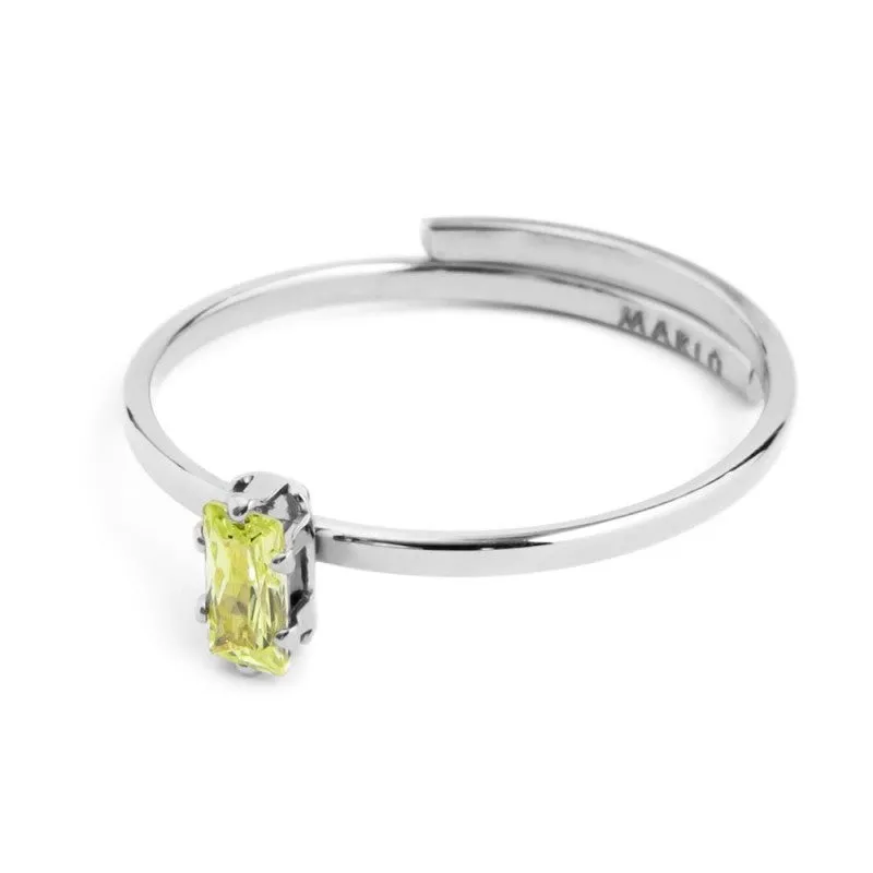 Anello Marlù donna Cristallo baguette verde lime