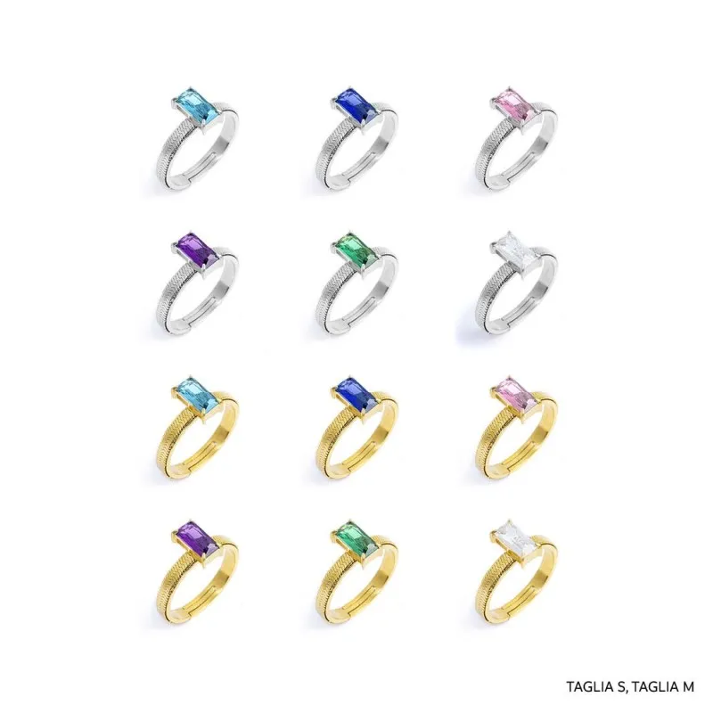 Anello con zircone baguette