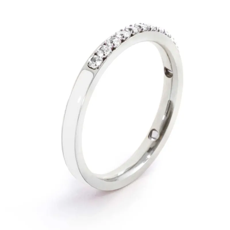 Anello con zirconi e smalto