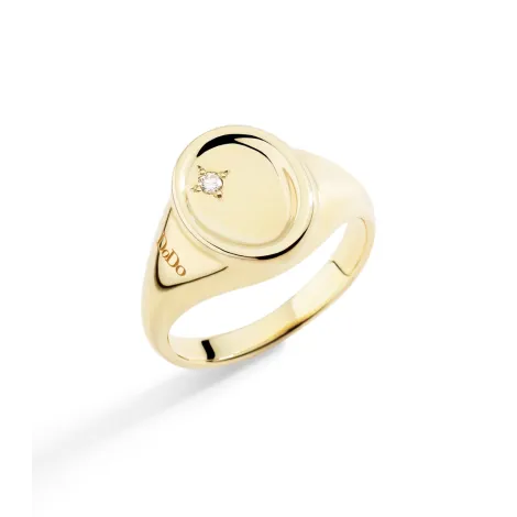 Anello Dodo Sigillo Oro Giallo e Diamante