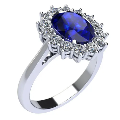 Anello in oro bianco con pietra e diamanti Oro 18KT | BR. 0,07 Zaf 0,25