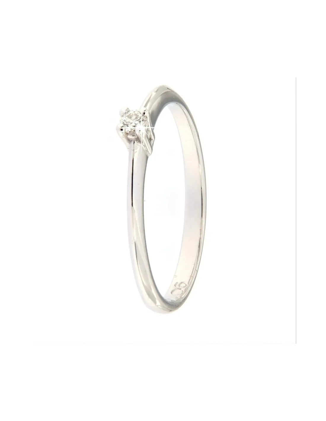 ANELLO ORO BIANCO SOLITARIO DIAMANTE FIDANZAMENTO