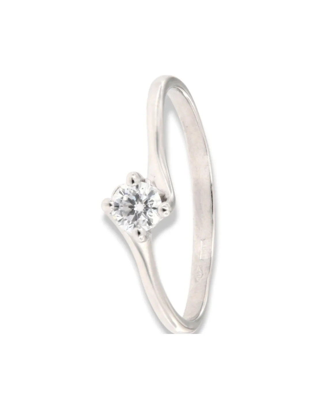 Anello Oro Bianco Solitario Vortice 2.00GR