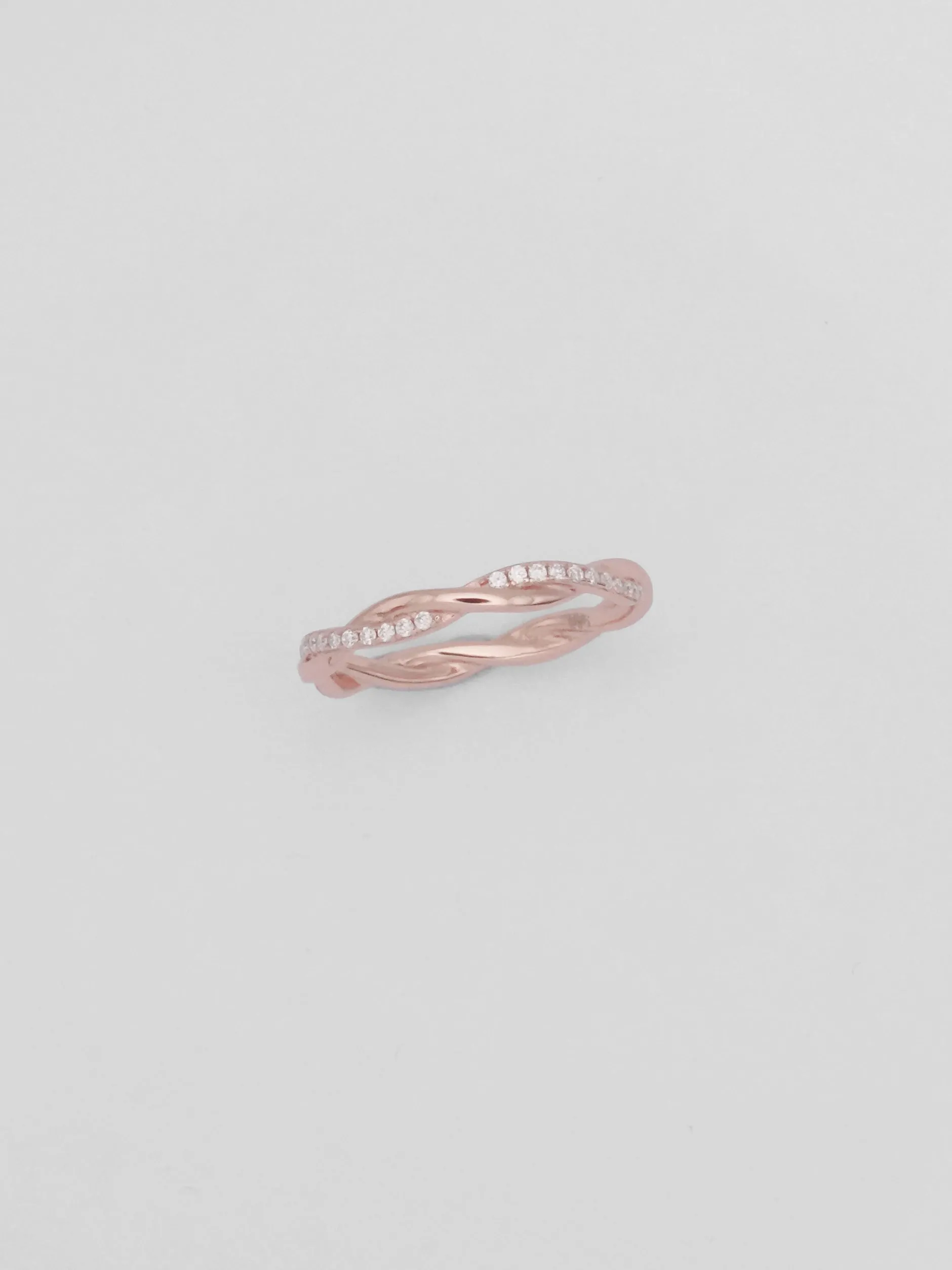 Anello Argento Intrecciato Rosè