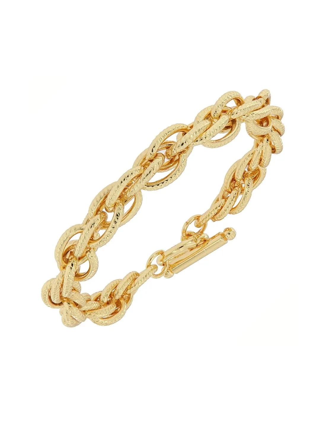 Bracciale Accaio Dorato Catena Maglie Ovali