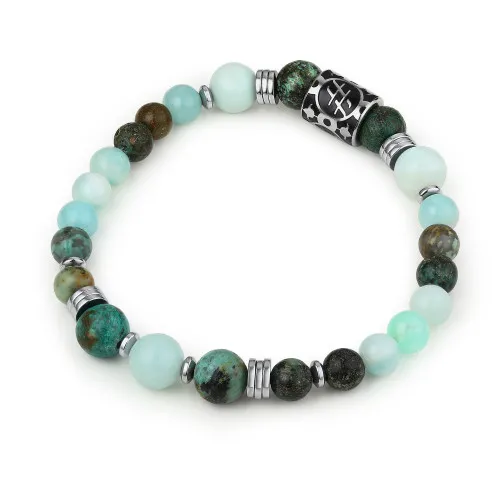 Bracciale Amazonite e Turchese Africano