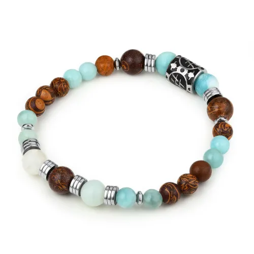 Bracciale Amazonite e Turchese Marrone