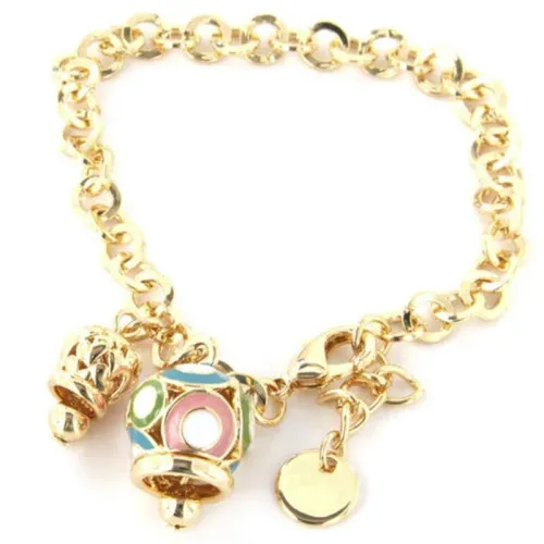 Bracciale  AmoCapri In Metallo Con Campana Colorata E Campanella Traforata Cuori