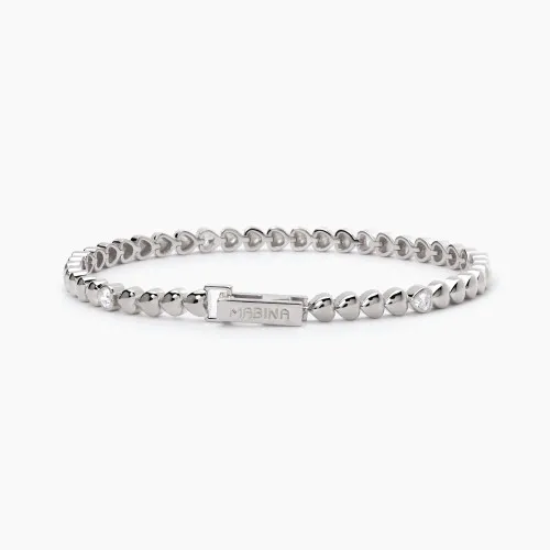 Bracciale argento con cuori
