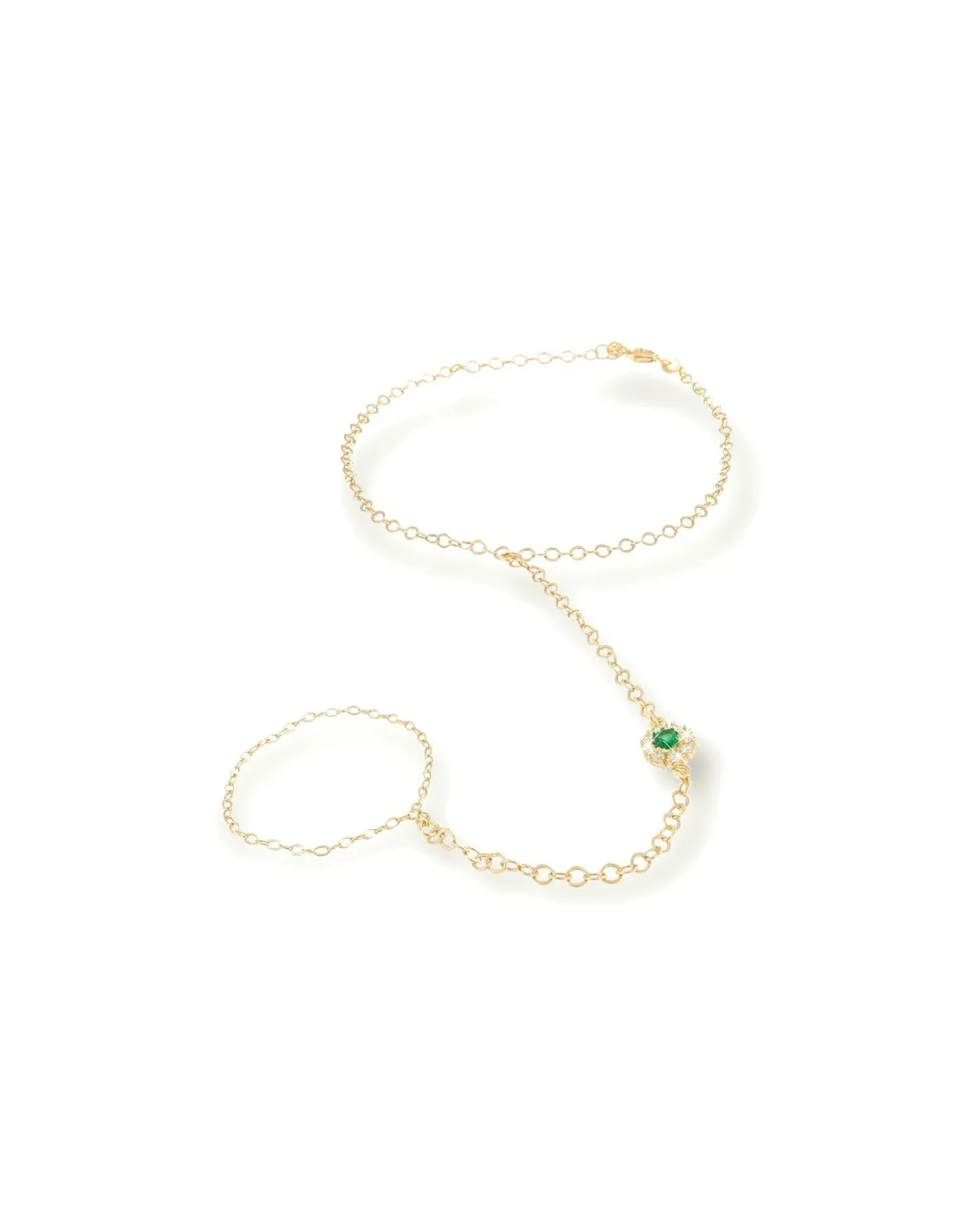 Bracciale Argento Dorato Baciamano Puntoluce Verde