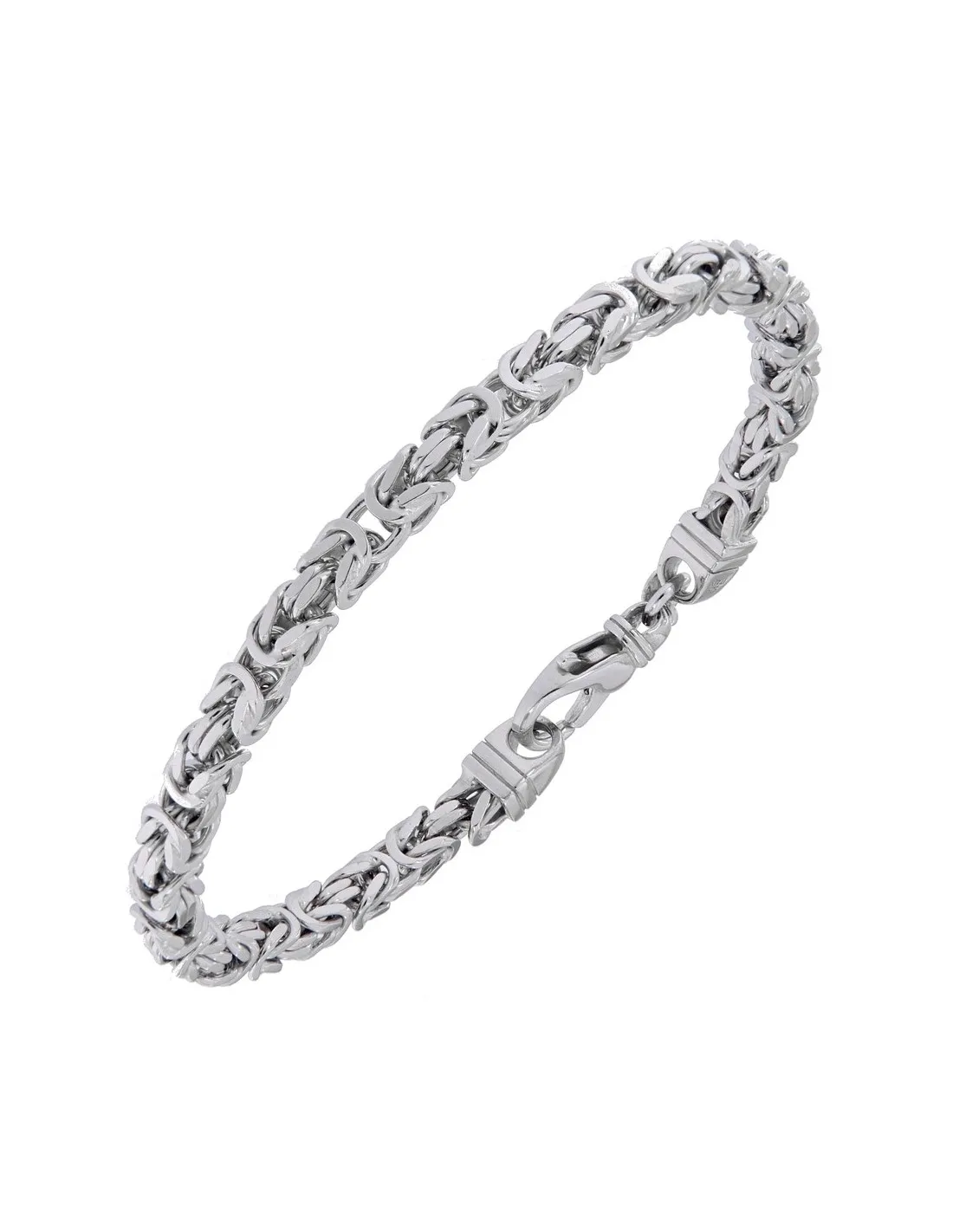 Bracciale Argento Rodiato Catena Bizantina 19MM
