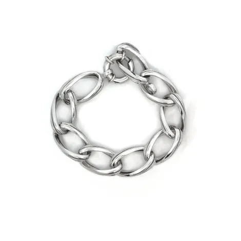 Bracciale Catena Anelli Ovali Argento