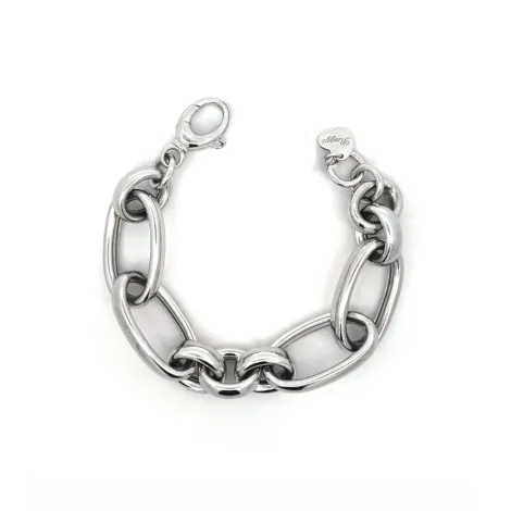 Bracciale Catena Maglia Ovale Argento